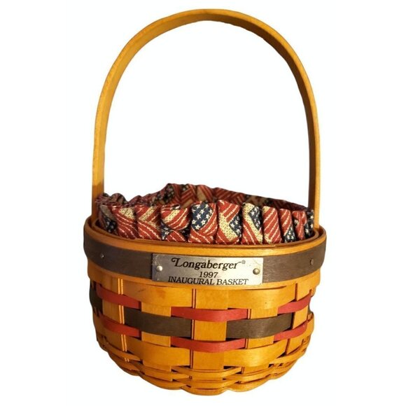Vintage 1997 INAUGURAL LAUDENBERGER BASKET Combo Flag Liner Clear Protector - Picture 1 of 11
